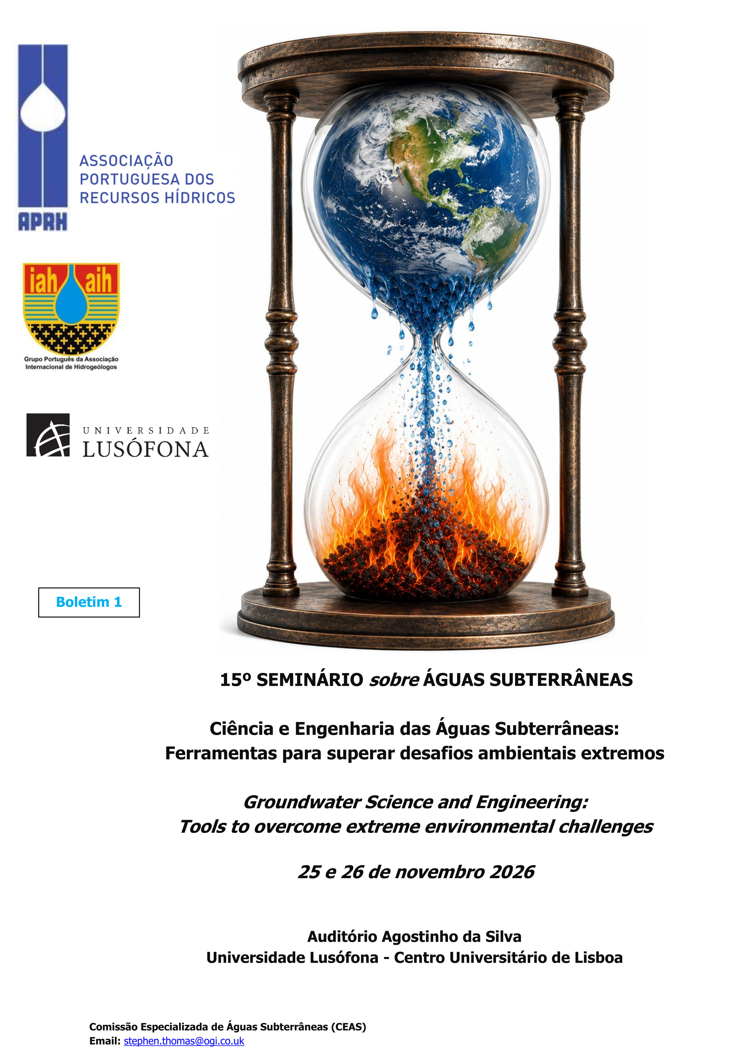 15º Seminário sobre Águas Subterrâneas (15SAS) — Univ. Lusófona